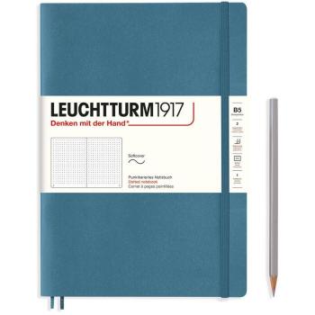 Libreta Leuchtturm1917 B5 tapa blanda puntos color azul piedra