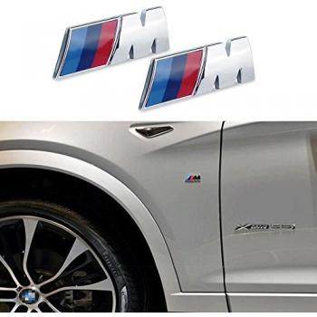 Appson 2 pcs M rendimiento deporte aleación insignia emblema adhesivo para coche