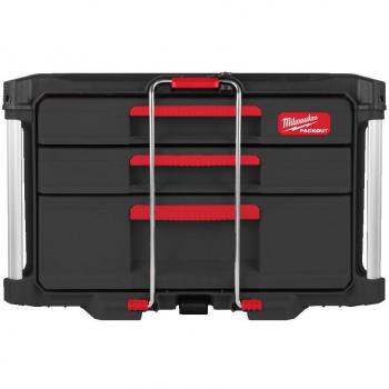 Caja de herramientas Milwaukee Packout con 2 cajones y 1 cajón alto, dimensiones 363 x 564 x 414 mm
