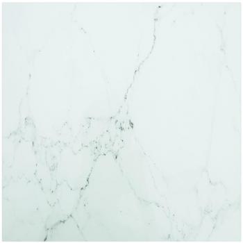 Tablero de mesa blanco 60x60 cm 6 mm vidrio templado diseño mármol