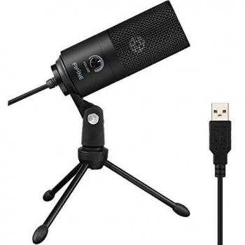 FIFINE Micrófono USB, PC Micrófono de metal de condensador para Grabación en ordenadores, Estudio de grabación de cardioide, Voice Overs, Transmisión en Streaming y Videos - K669B trabajando en línea