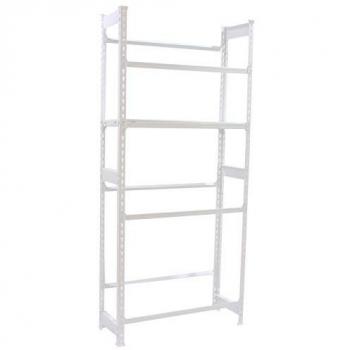 Estantería SimonRack para Cajas de Bebidas, 9 Cajas, 4 Baldas, Soporta 100 kg por balda, Dimensiones 1800x800x300 mm, Sin Tornillos, Color Blanco