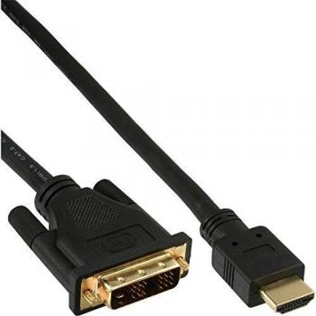 Cable HDMI a DVI-D de 1,5 m con conectores dorados y soporte para 1920x1080@60Hz