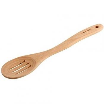 Fackelmann 30910 Cuchara ranurada de 30 cm de Haya, Madera, Beige