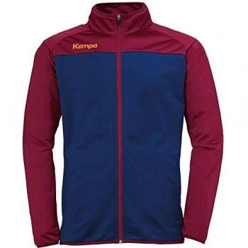 Kempa Prime Poly Jacket Chaqueta De Balonmano para Hombre, Azul Deep/Rojo Oscuro, 152