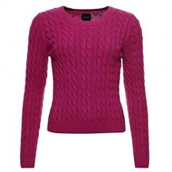 Superdry Becky Cable Knit Jersei Mujer Fuschia XS