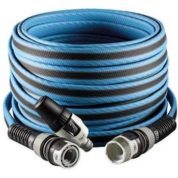 FITT FORCE - Manguera de agua de jardín de 5/8 pulgadas, compacta, ligera y resistente, para uso intensivo con lanza