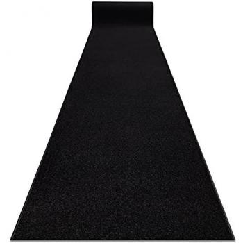 Alfombra de pasillo Karmel llanura negra 120x310 cm