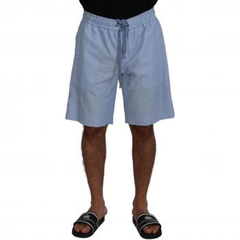 Dolce & Gabbana Light Blue Bermuda Mid Waist Casual Shorts - IT56 | XL, Male, Blue, Size: 3XL