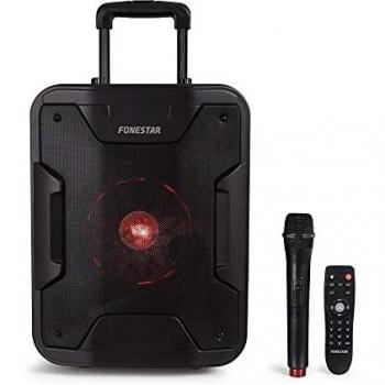 Fonestar California Portable Bluetooth Speaker 200W with Karaoke Function, USB/MP3, FM Radio, and Microphone