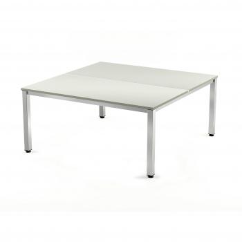 MESA DOBLE EXECUTIVE CROMADA ROCADA 160x163 CM TABLERO EN GRIS