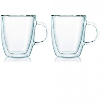 Bodum Doble Pared de UK Bistro – Taza, Vidrio, Transparente, 0,3 L, 2 Unidades