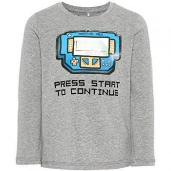 NAME IT Camiseta Manga Larga NIÑO BAMAX - 92, Grey Melange