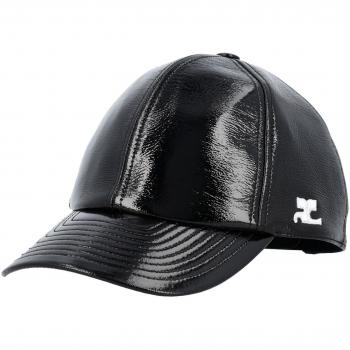 Courrèges Women's Black Vinyl Baseball Cap - Size M