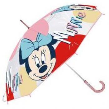 Paraguas Eva Transp Minnie Red 46/8 - Paraguas de 46 pulgadas, diseño de Minnie Mouse en color rojo, estructura resistente y ligera, apertura automática, ideal para niños