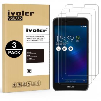 ivoler [3 Piezas] Protector de Pantalla para ASUS Zenfone 3 MAX ZC520TL 5.2 Pulgadas, Cristal Vidrio Templado Premium