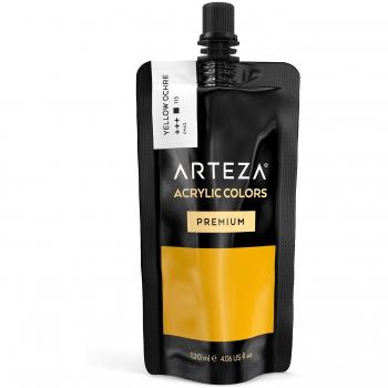 ARTEZA Pinturas acrílicas | Color Amarillo Ocre | Bolsa individual de 120 mililitros | Pinturas acrílicas para lienzos