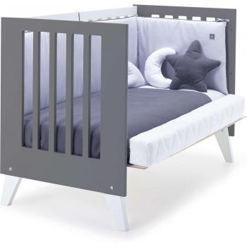 Cuna-escritorio 60x120 cm (2en1) blanca/marengo · Nexo C187-M7769