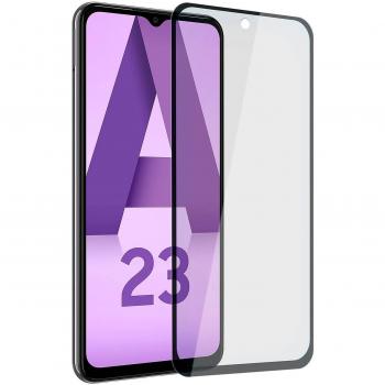 Protector de Pantalla de Cristal Templado Akashi 9H para Samsung Galaxy A23 5G, Cobertura Completa, Borde a Borde, Color Negro - 1 Unidad