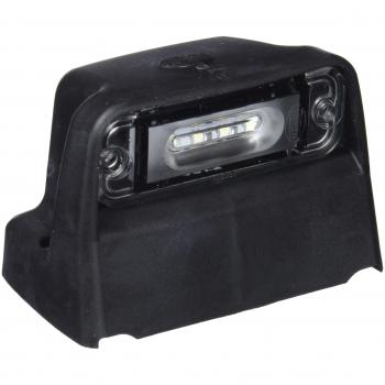 HELLA 2KA 010 278-121 Piloto de matrícula - LED - 24V - atornillado/montaje exterior - Color de tulipa: transparente - Conector: Conector plano - arriba/Carrocería/arriba - Cant.: 1
