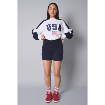 Kaiia Ribbed Cycling Shorts Navy