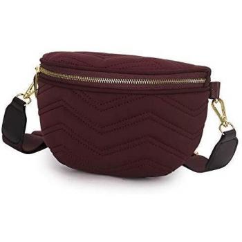 Wind Took Bolso Riñoneras de Moda Bolso Bandolera Mujer Impermeable Bolso Hombro,Riñonera Multifunción con Correa Ajustable para Diario Viaje y Compras 21 x 8.5 x 14 cm Rojo