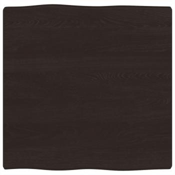 Encimera de mesa de roble sin tratar marrón oscuro 60x60x(2-4) cm