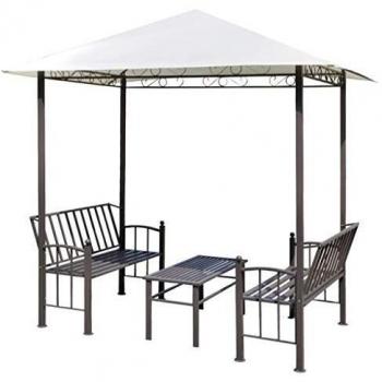 Garden Pavilion with Table and Benches 2.5x1.5x2.4 m