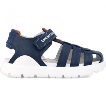 Sandalias cerradas de niño Biomecanics de piel en azul oscuro, modelo 242270