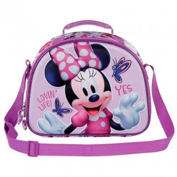 Bolsa Portameriendas 3D Minnie Mouse Mariposas Lila Disney - Karactermania