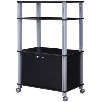 Estante Soporte de Microondas Carro de Horno Organizador Almacenamiento en Cocina 60 x 40 x 98 cm Negro