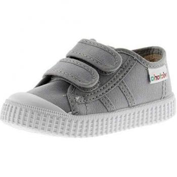 Victoria Kids' Velcro Canvas Sneakers - Grey (Up to Size 30)