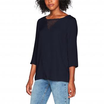 VILA CLOTHES Visommi 3/4 Sleeve Lace TOP-FAV, Camisa Manga Larga para Mujer, Azul