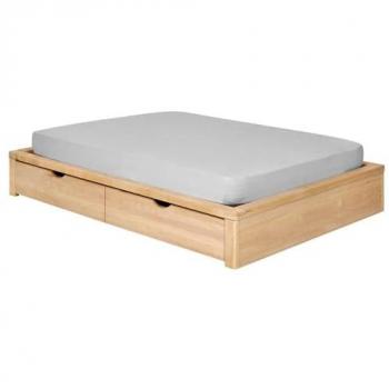 Pack Cama Infantil de Madera Maciza con 2 Cajones Natural 120x200 cm