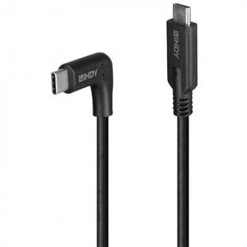 Cable USB 3.2 Gen 2 Tipo C a Tipo C 0,5 m con Conector en Ángulo de 90° - Negro
