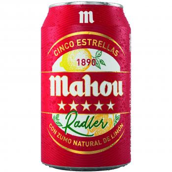 Mahou 5 Estrellas Radler Cerveza Lager Nacional con Zumo de Limón - Lata de 330 ml