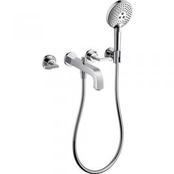 Hansgrohe 3 L.Wannenarmatur Axor Citterio F Set Wand chrom Hebelgriff/Handbr.ohne Platte 39448000
