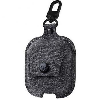 Twelve south airsnap sarga funda protectora con clip de prevencion de perdida para airpods y funda de carga inalambrica para airpods gris humo