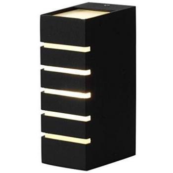 Aplique de pared 413 en aluminio y ABS, color negro, dimensiones 9,5x6,3x17 cm