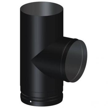 Tubo en T Ø125-90º Con entorque y acabado vitrificado para estufas de leña