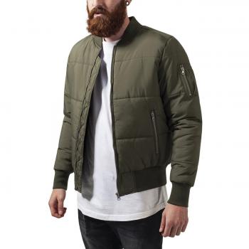 Urban Classics Basic Olive Quilt Bomber Jacket