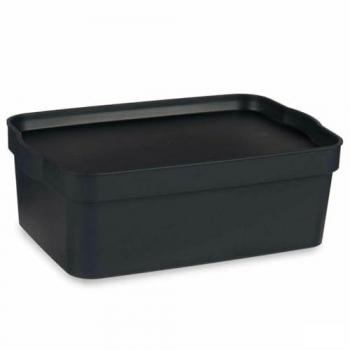 Caja de Almacenaje KIPIT Antracita con Tapa Plástica 6 L - 12 Unidades Multicolor