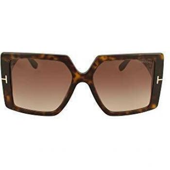 Tom Ford Quinn Sunglasses Dark Havana/Light Brown Shaded, Female, Brown, Size: 57 MM