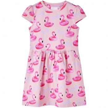 Vestido Infantil Rosa Claro con Estampado de Mariposas y Detalles en Encaje