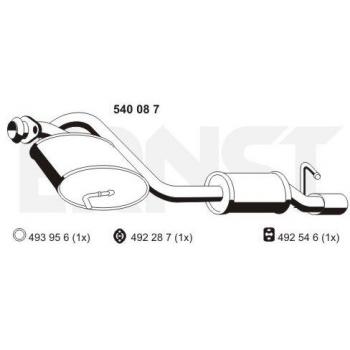 Silenciador trasero ERNST 540087 para Alfa Romeo Spider y GTV