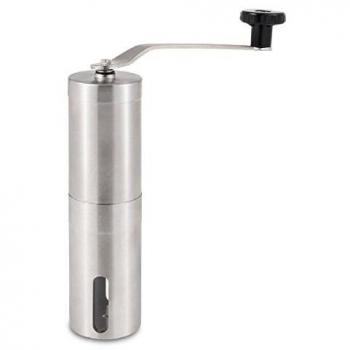 Manual molinillo de café con ajustable cerámica Burr cuerpo de acero inoxidable y mango