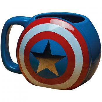 Marvel Avengers - Taza de cerámica, diseño del Capitán América con escudo, multicolor, 10 x 13 x 9 cm