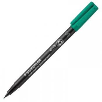 Rotulador Permanente Staedtler Lumocolor 313-5 Verde Punta Super Fina Redonda 0.4 mm Pack de 10