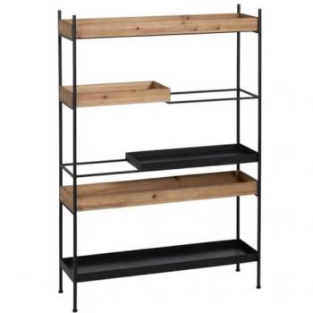 Estantería BigBuy Home Marrón Negro Madera Hierro 85 x 26 x 130 cm