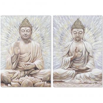 Cuadro Home ESPRIT Buda Oriental 70 x 3 x 100 cm (2 Unidades)
